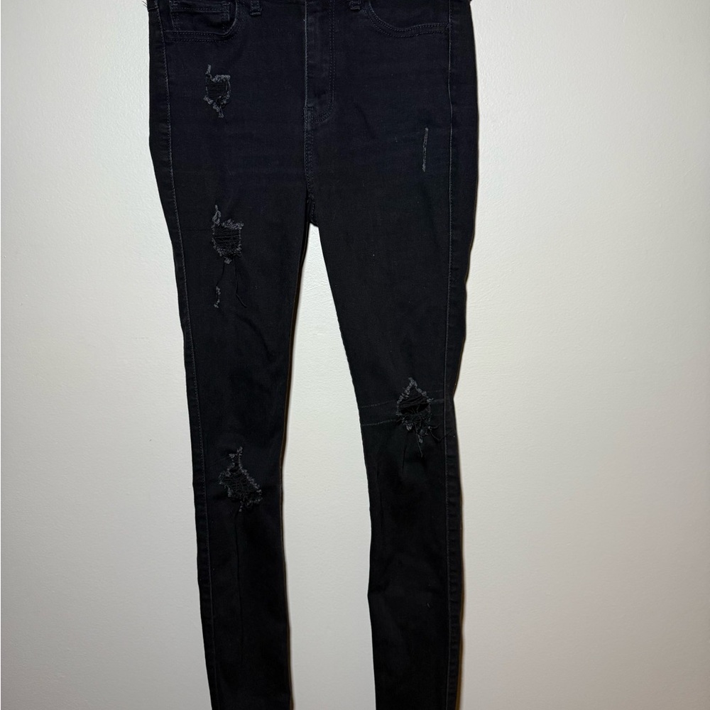 Hollister High-rise super skinny Black Distressed Women's Jeans